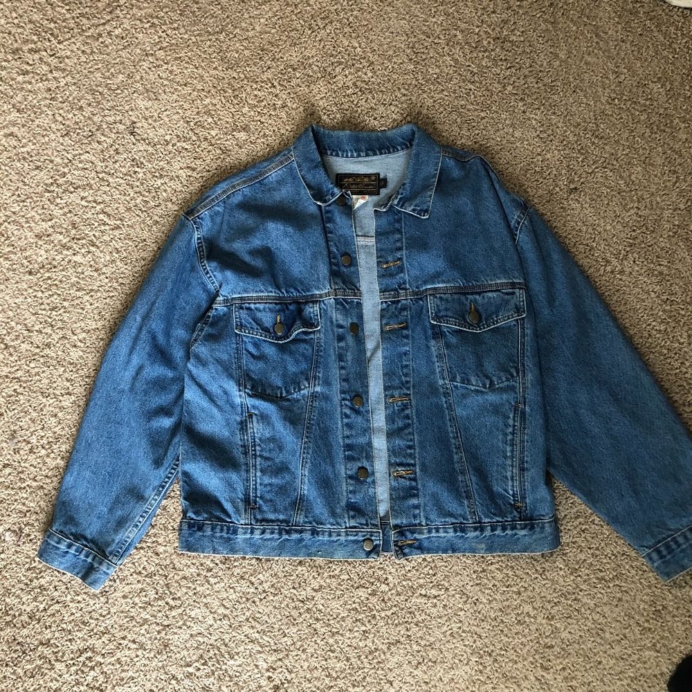Eddie Bauer Vintage Denim Mens Jean Trucker Jacket